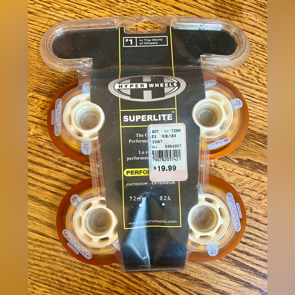 Hyper Wheels Superlite Performance Outdoor 72mm 82A Inline Skate Wheels 4-pack